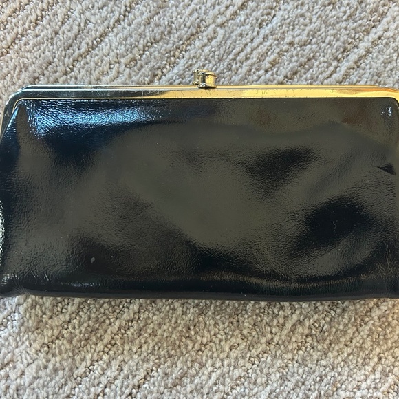 Hobo Black Patent Leather Clutch/Wallet - Picture 1 of 6